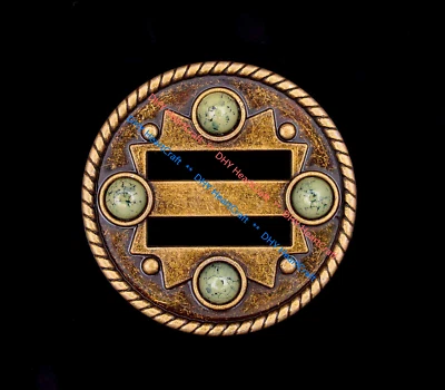 10X Cinturón de Sombrero de Vaquero Artesanía de Cuero Retro Resistente Ranurado Concho 1-1/2" Foto 1 de 4