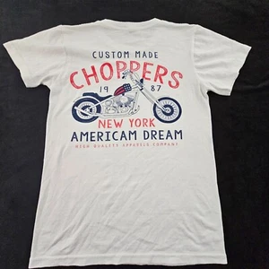 Custom Made Choppers New York White Short Sleeve Cotton T-Shirt Men's S - Picture 1 of 8