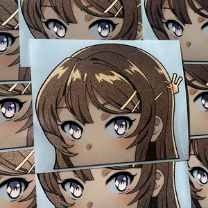 MAI SAKURAJIMA RELFECTIVE ANIME GIRL PEEKER STICKER BUNNY GIRL CAR DECAL - Bild 1 von 2
