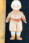 Antique Bisque 6" All Bisque with Molded Clothes - Germany - Brown Suit