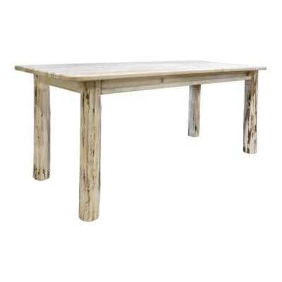 Montana Woodworks Handcrafted 4 Post Transitional Wood Dining Table in Natural - Image 1 of 4