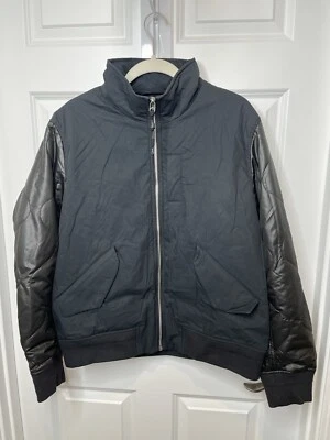 Rag & Bone Men’s Bomber Style  Flight Jacket Black Size Large Enforced Elbows - Image 1 of 4