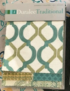 DURALEE 38 pcs Wainwright II Collection Aqua - Pistachio Fabric Sample Book - Picture 1 of 6