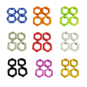 1/8 Rc Car M17 17mm Wheel Nut Aluminu Alloy x4 Fine 12mm Metric Thread 1mm 1.0mm - Picture 1 of 21