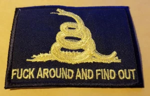 Fuck Around And Find Out 2nd Amendment Garten Flagge Aufnäher ca. 2,75x3,5" - Bild 1 von 2