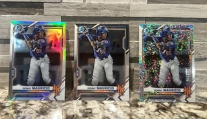 2021 Bowman Chrome Ronny Mauricio Prospect Refractor /499 Mini Diamond /299 Base - Picture 1 of 6