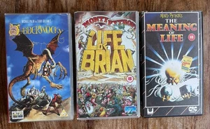 MONTY PYTHON - MEANING OF LIFE / LIFE OF BRIAN /JABBERWOCKY EX+/EX+ VHS CASSETTE - Picture 1 of 10