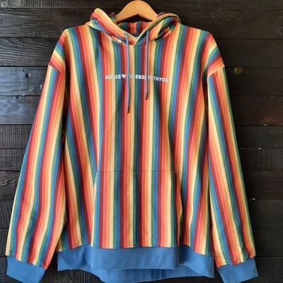Guess Men’s FriendsWithYoue Pullover Hoodie Sweatshirt In Rainbow Size XL A11 - Image 1 of 4
