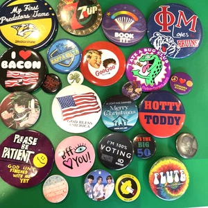 25 Pinbacks Buttons/Pins Neuheit Stück Flare - Bild 1 von 5