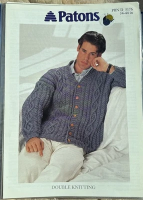 Vintage Patons Knitting Pattern - 5176 -Man's Cardigans  - DK - Image 1 of 2