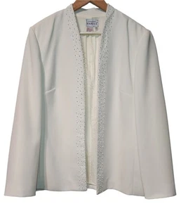 Vintage Adrianna Papéll Beaded Blazer Size 16 Wedding Formal Business Attire  - Picture 1 of 6