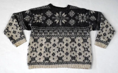 Suéter Vintage Woolrich Talla S Años 90 Gris Copo de Nieve Lana Pesada Hecho en EE. UU. Foto 1 de 4