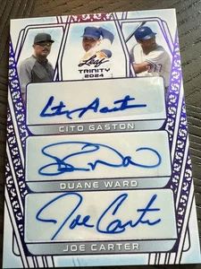 2024 Leaf Trinity TA-9 Triple Auto Gaston/ward/carter 2/7 Purple - Picture 1 of 5