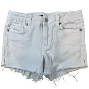 Hudson Girls Jean Shorts Size 8 Cut Off White Denim Stretch - Picture 1 of 3