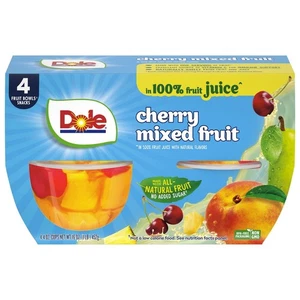 Dole Cherry Mixed Fruit Cherry, 4.0 OZ, 4 pack - Picture 1 of 1