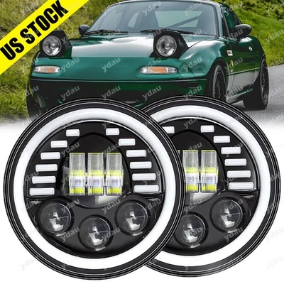 Luz de faro LED H6024 7 pulgadas halo ojo de ángel para Mazda NA Miata MX5 MX-5 90-97 Foto 1 de 4