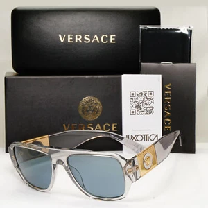 Versace Sonnenbrille transparent grau gold quadratisch Medusa Biggie MOD 4436-U 5305/80 - Bild 1 von 12