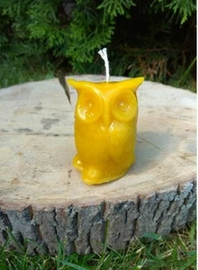 Handmade 100% Pure Beeswax Owl Shape Candles 100% Cotton Wick - Picture 1 of 1
