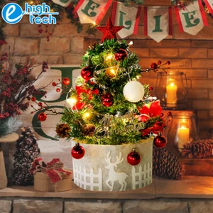 24in Pre-lit Mini Tabletop Christmas Tree Small Xmas Decor With Light & Ornament - Picture 1 of 10