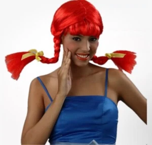 Red Pigtail Wig Ginger Girls Womans Fancy Apple Red Rag Doll Braid Wendy’s Wig - Picture 1 of 3