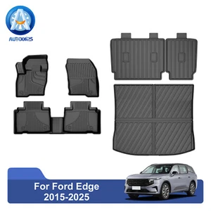 3D All Weather Rubber Floor Mats Trunk Mat Backrest Mat For Ford Edge 2015-2025 - Picture 1 of 12