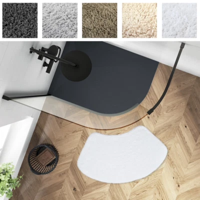 Tapete de banho curvo 80 x 48cm - 100% algodão em forma de U tapete de banho supermacio, absorvente - Imagem 1 de 4