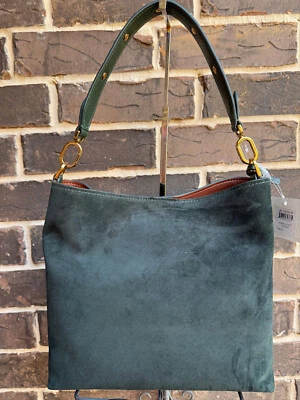 NWT $330 Fossil Jessie Suede Leather Viridian Large Bucket Crossbody Bag Green - Image 1 of 4