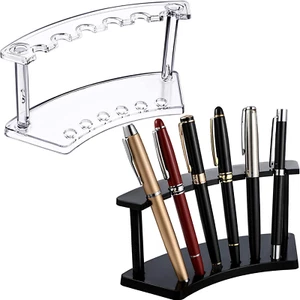 Tinlade 2 Pieces Plastic Pen Holder Stand Pen Display Stand Rack 6-Slot Pen Make - Picture 1 of 12