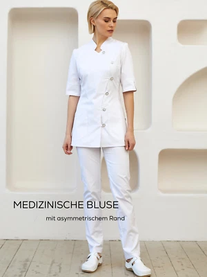 Kittel Damenkittel Kasack Damen Tunika mit Schleife Schlupfkasack Berufskleidung - Bild 1 von 4