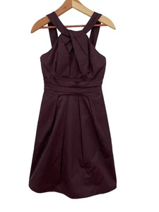 David's Brautkleid Größe 4 Stil 83690 Y-Ausschnitt Trüffel Braun Brautjungfer Satin - Bild 1 von 8