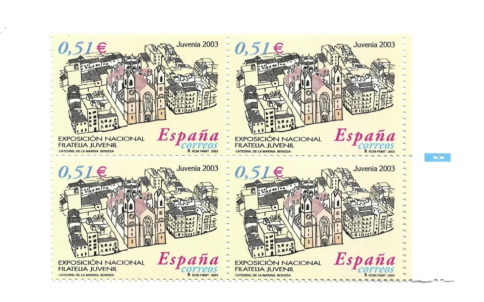 ESPAÑA. Año: 2003. JUVENIA. BLOQUE DE 4. NUEVO ( MNH ). BORDE DE HOJA  - Imagen 1 de 1