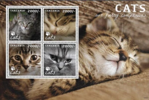 TANZANIA - 2013 Hoja de recuerdos ""Our Furry Companions - GATOS"" ¡Estampada sin montar o nunca montada¡! - Imagen 1 de 1