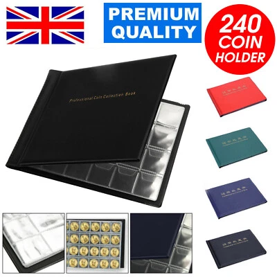 240 ALBUM COIN BOOK MONEY COLLECTING COLLECTION PENNY STORAGE CASE HOLDER FOLDER - Image 1 of 4