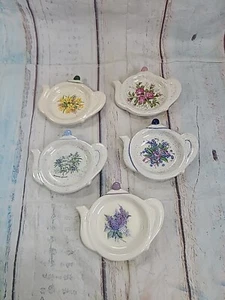 Lot Of 5 Tea Kettle Coasters Floral Made By Tina 2006 - Picture 1 of 11
