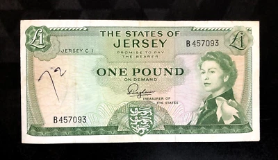 *RARE* 1963 STATES OF JERSEY - 1 POUND - VF+ - EZSU3 - Image 1 of 2