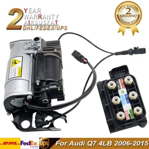 Air Suspension Compressor Pump W/ Solenoid Valve Block For Audi Q7 4L 4L0698007C - Picture 1 of 12