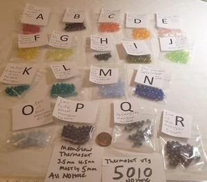 Vtg Mix 5mm Thermoset Moonglow No Hole Lucite Bead Jewelry Repair a Coro + 5010 - Picture 1 of 18
