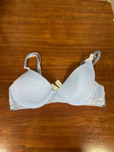 Victoria's Secret Pink Wear Everywhere Lightly Lined T-Shirt Bra 32B Lt Blue - Picture 1 of 2