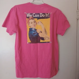 Commemorative Air Force Rosie the Riveter We Can Do It WWII Pink T-Shirt Size L - Picture 1 of 5