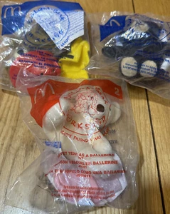 2006 Build-A-Bear McDonald's Happy Meal Toys Firefighter, Ballerina & Dimples - Picture 1 of 8