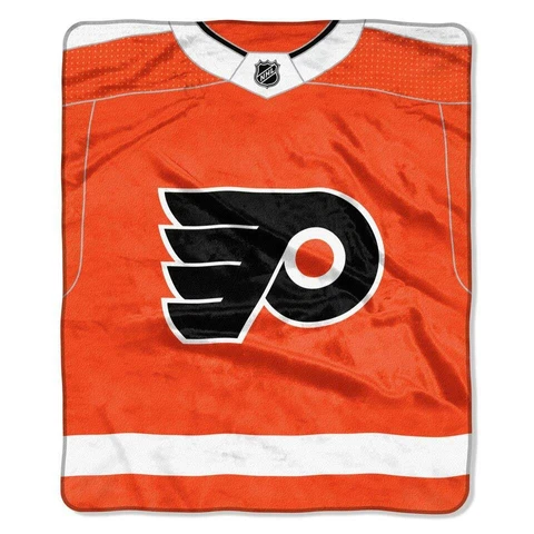 Philadelphia Flyers 50x60 Plush Raschel Throw Blanket - Jersey Design [NEW] NHL Cover
