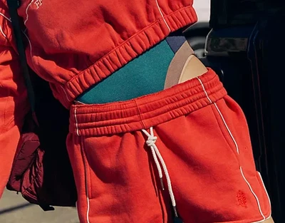 Pantalones Cortos Free People FP Movimiento Ver Doble Rojo Bolsillo Tirar con Cordón Pequeño S Foto 1 de 4