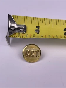 New York Grand Central Terminal G. C. T. Brass Uniform Button Small N. S. MEYER - Picture 1 of 5