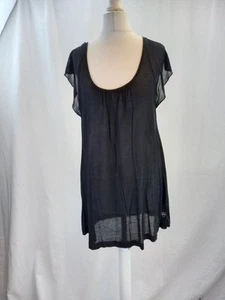 Thomas Burberry Black Lightweight Semi-Sheer T Shirt Size XS Ex Con - Picture 1 of 19