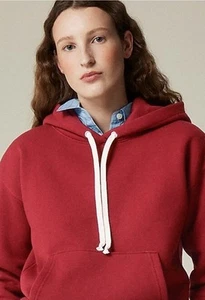 J Crew Heritage Fleece Hoodie Women's Small Red Style BT723 Retail $98 NWT - Picture 1 of 10