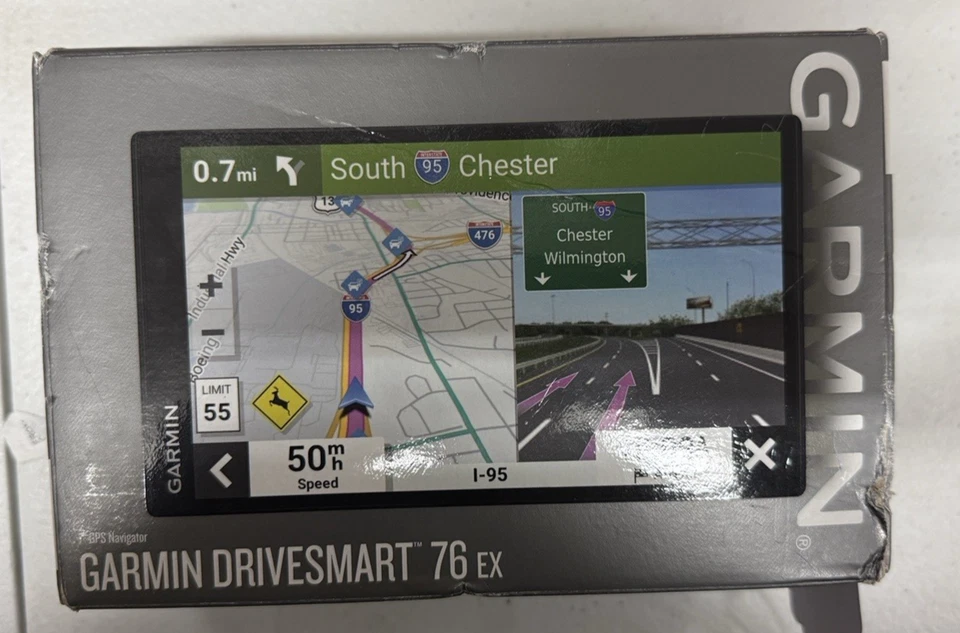 NEW Garmin DriveSmart 76 EX 7-inch Car GPS Navigator W/ High-resolution Maps - Image 1 of 1