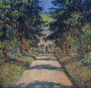 Pathway in Monet's Garden at Giverny,Landscape Art Hand Painted Oil Painting - Picture 1 of 8