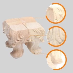 4 Pcs Solid Wood Furniture Wooden Feet for Couch Decorative Leg Bun - Picture 1 of 12