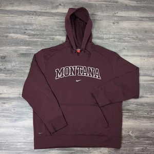 VTG 90s Nike Center Swoosh University Montana Griz Embroidered Hoodie Sweater - Picture 1 of 13