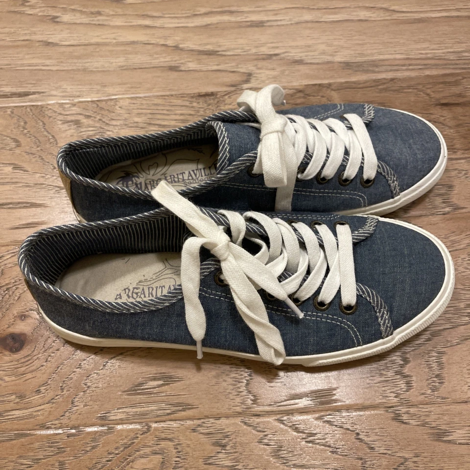 Zapatos para mujer Margaritaville Seafoam azul denim de lona zapatillas talla 8 Foto 1 de 4